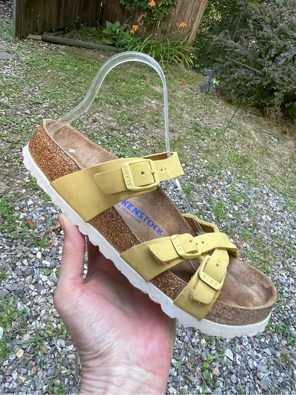 Birkenstock  Franca Yellow Nubuck Leather Soft Footbed Sandals Size 39